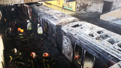 La estación de Metro San Pablo quedó completamente destruida el sábado 19 de octubre de 2019, Agencia Uno