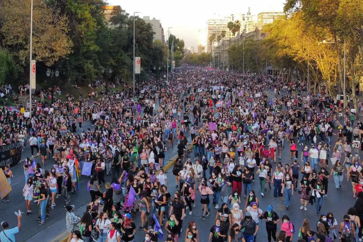 8m.jpg, Marcha feminista se realizó en 40 puntos del país. Foto: Agencia Uno.