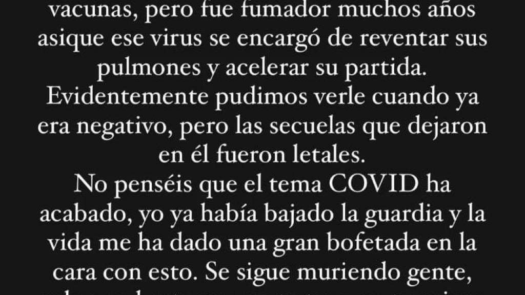 Cristina Morales reflexionó sobre el Covid / 