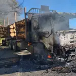 15 encacpuchados queman camión en BioBio