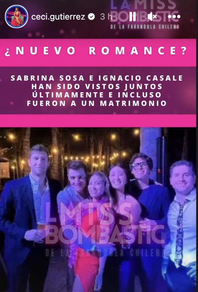 Esta es la foto romántica que corrobora la relación de Ignacio Casale con Sabrina Sosa., según Cecilia Gutiérrez.