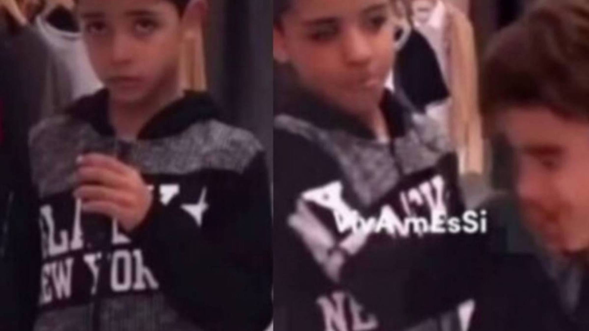 Hijo de Cristiano Ronaldo dio manotazo a niño por gritar ¡viva