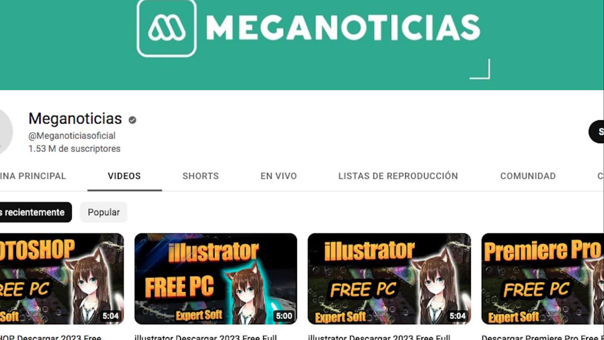 Hackean canales Mega y Meganoticias en Youtube