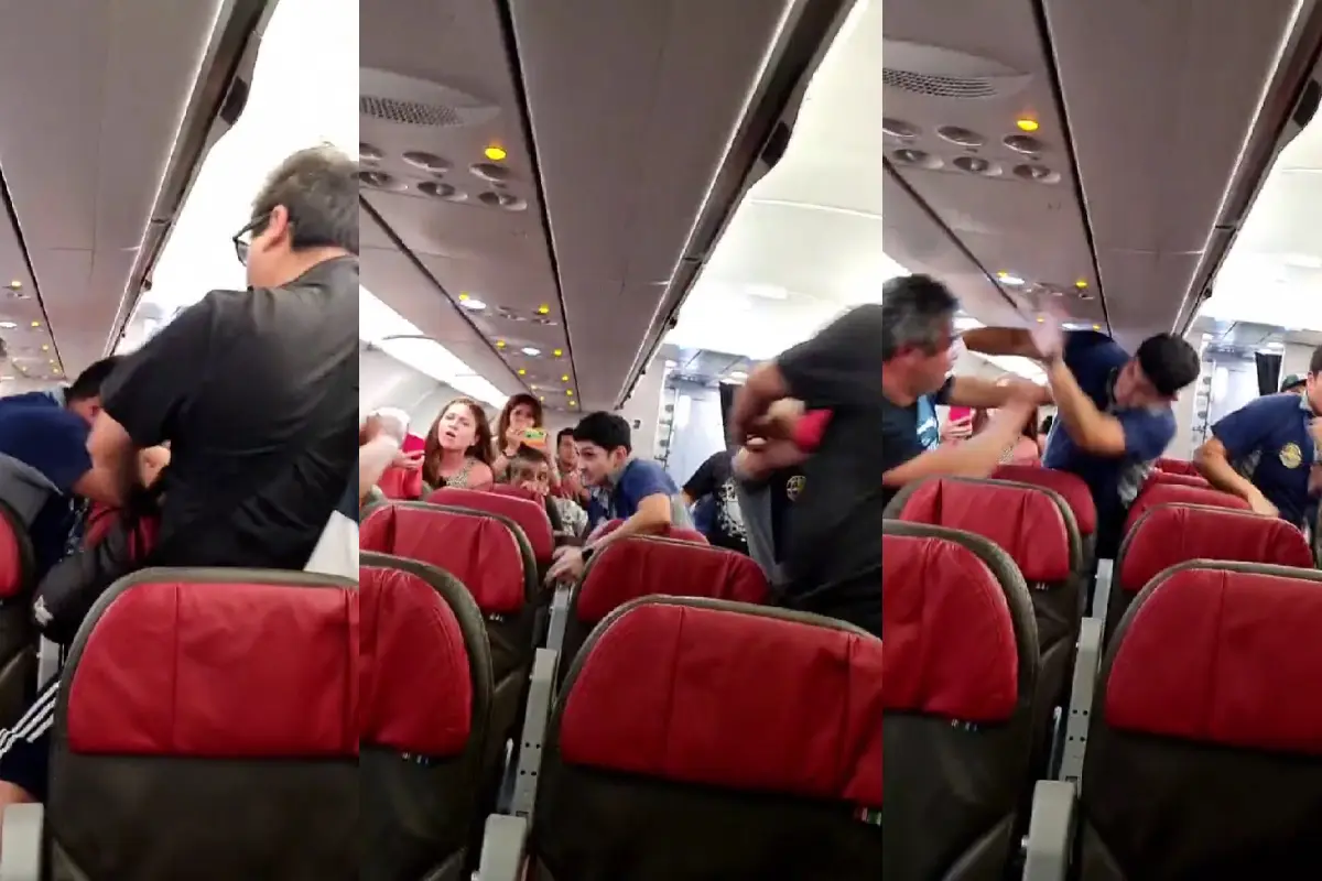Cuatro sujetos protagonizaron una violenta pelea en un avión en Antofagasta