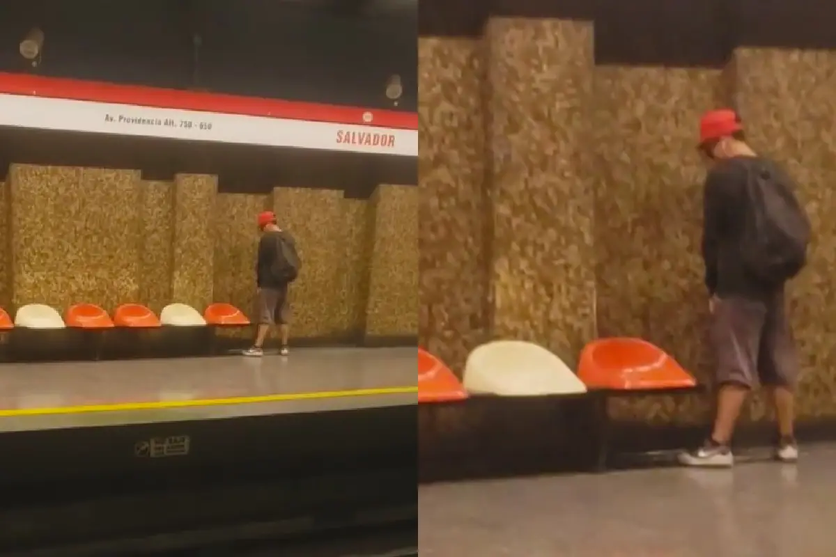 No se aguantó_ Usuario de metro es grabado orinando en estación Salvador