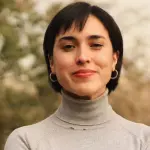 primer plano del rostro de Aracelli Farías