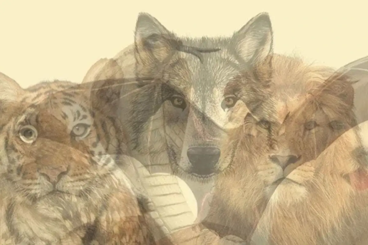 imagen del test visual con animales superpuestos