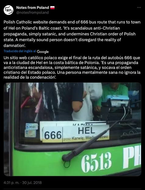 captura de twitter donde se ve el reclamo por el autobus 666 / Ya en 2018 había una campaña por eliminar el bus considerado 