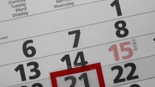 primer plano de calendario