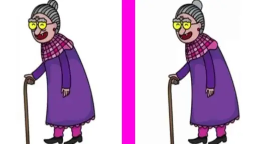 ¿Listo para poner a prueba tus habilidades de detective? Demuestra tu destreza y observación encontrando las 3 diferencias en esta imagen. ¡Comienza el cronómetro y prepárate para la acción! Encuentra las diferencias entre las imágenes de una anciana en menos de veinte segundos. Si crees que este juego es solo para niños, ¡te equivocas! Se requiere un ojo agudo y reflejos rápidos para superar este desafío. A simple vista, puede parecer sencillo, pero ¿podrás encontrar las 3 diferencias? ¡El tiem