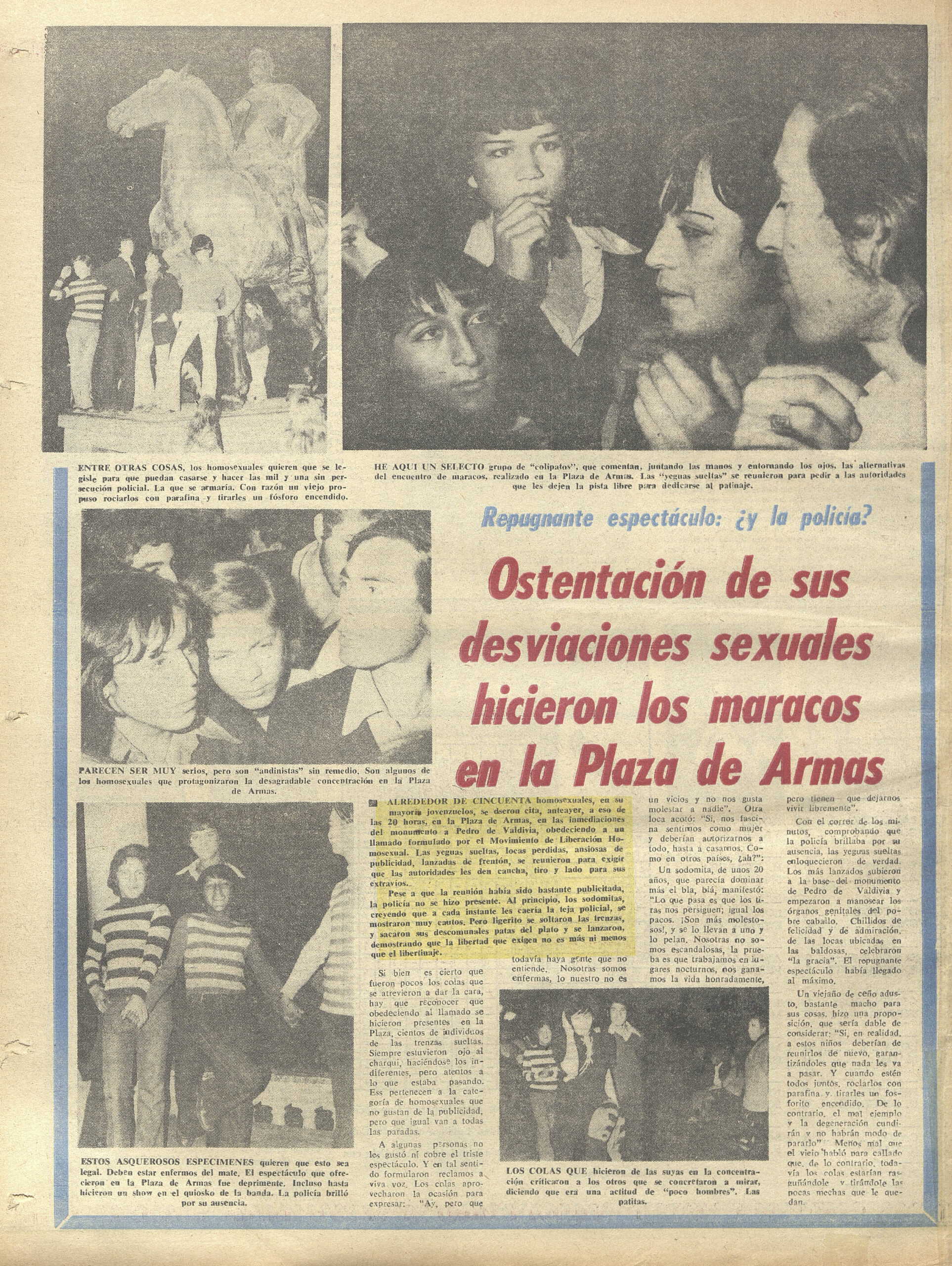 recorte de prensa del diario / La prensa de la época se burló y utilizó un lenguaje que medio siglo después parece difícil de creer.