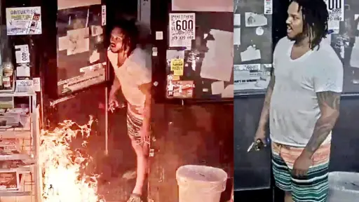 hombre gasolinera incendio detroit video