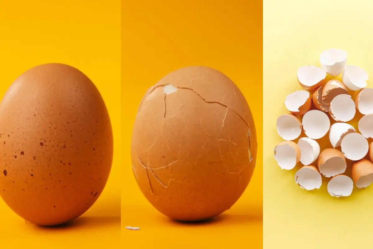 huevos duros y sus cáscaras