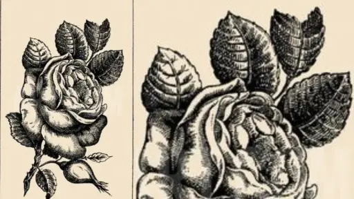 una rosa ilustrada para un acertijo visual
