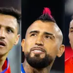 los futbolistas de la seleccion chilena aleis sánchez, arturo vidal y gary medel