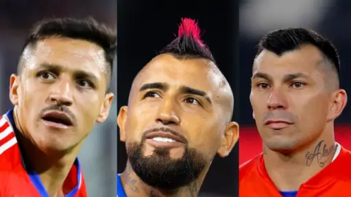 los futbolistas de la seleccion chilena aleis sánchez, arturo vidal y gary medel