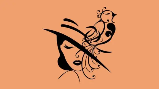 ilustración que muestra una mujer y un pájaro, para el test de personalidad