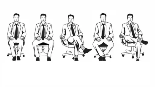 dibujos lineales en blanco y negro de hombres sentados con distintas posturas
