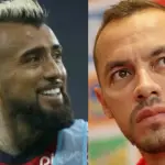 primer plano del rostro de Marcelo Díaz y Arturo Vidal