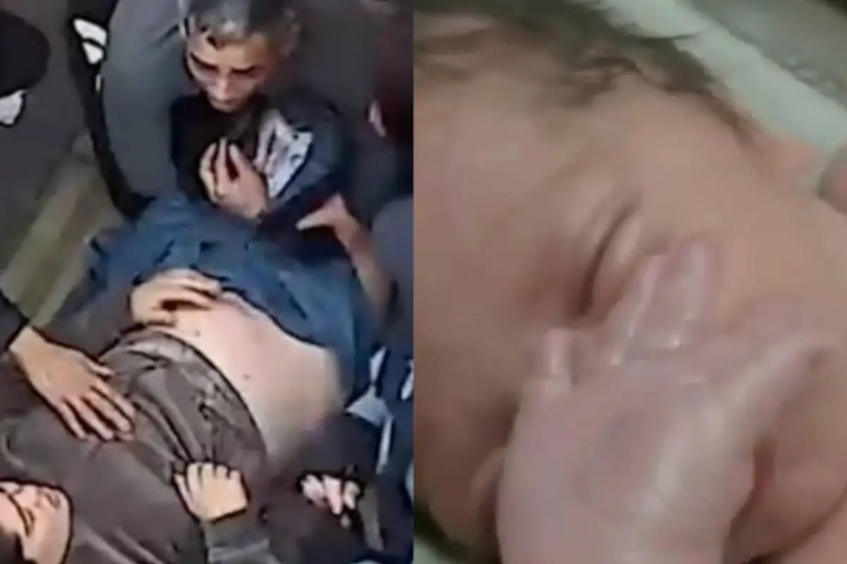 Plano general de mujer que tuvo bebé en el Metro