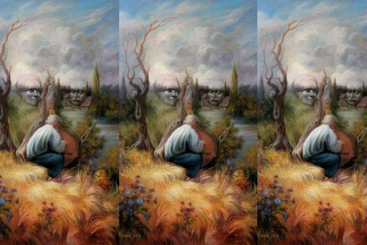 ilusración compuesta por distintos elementos que forman un rostro, necesario para el test de personalidad