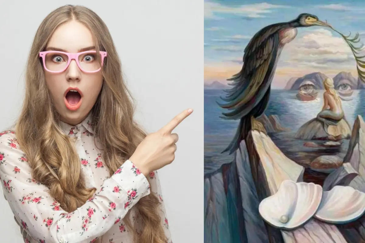 mujer apuntando la ilustración del test de personalidad, 