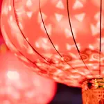 el detalle de una lámpara china