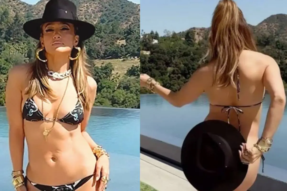 plano de frente y de espalda de Jennifer Lopez