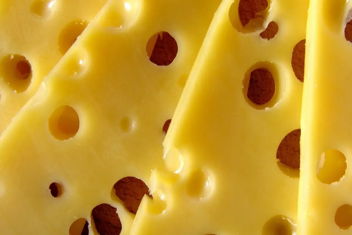 láminas de queso en primer plano