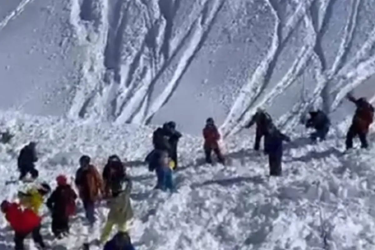 captura de pantalla con avalancha en Termas de Chillán