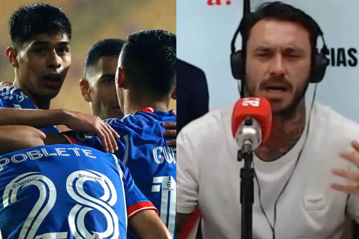 plano medio del rostro de Mauricio Pinilla y celebración Universidad de Chile