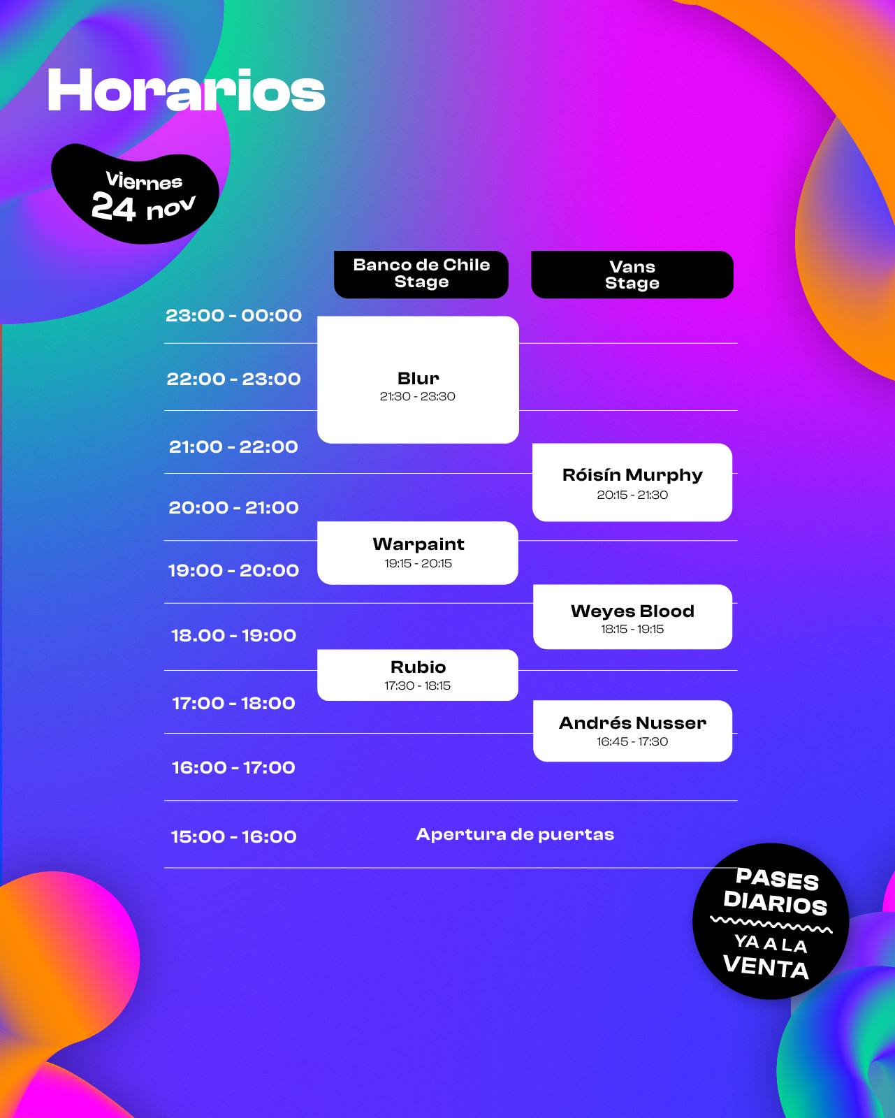 horarios fauna primavera fest / 