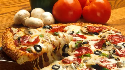 pizza trozo de pizza al desayuno, Agencia Uno