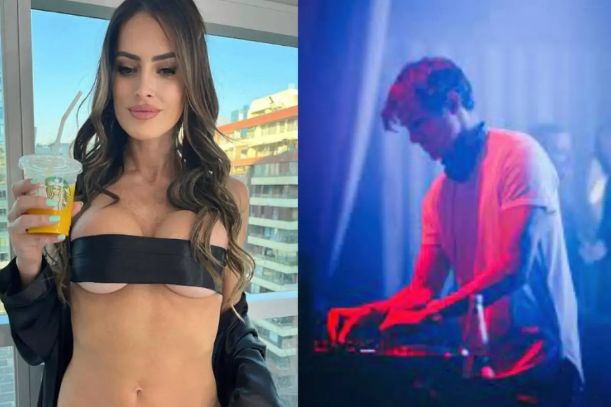 plano medio de Adriana Barrientos y Roberto Cox como DJ