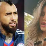 primer plano del rostro de Arturo Vidal y Marité Matus