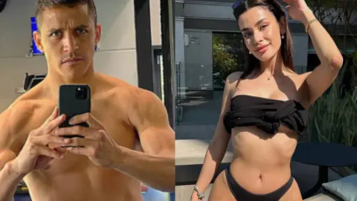 plano medio del rostro de Alexis Sánchez y Camila Campos