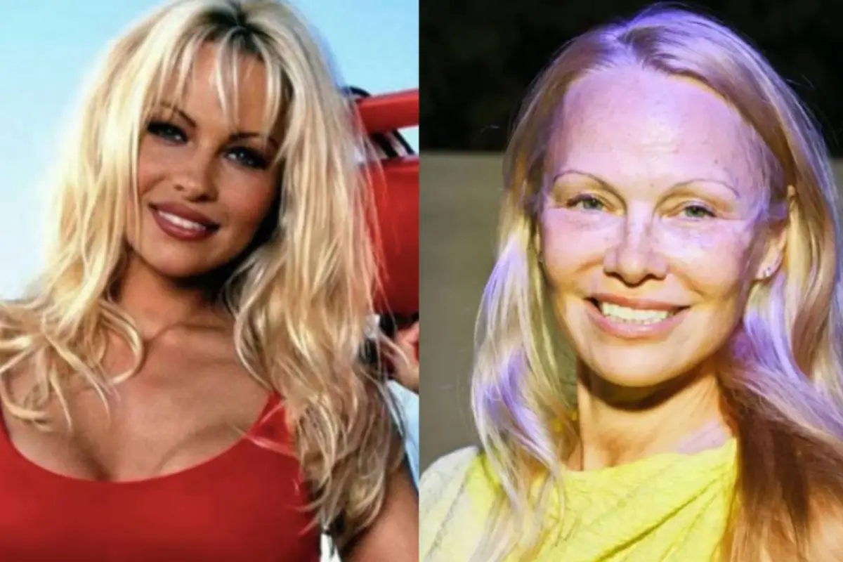 primer plano del rostro de Pamela Anderson