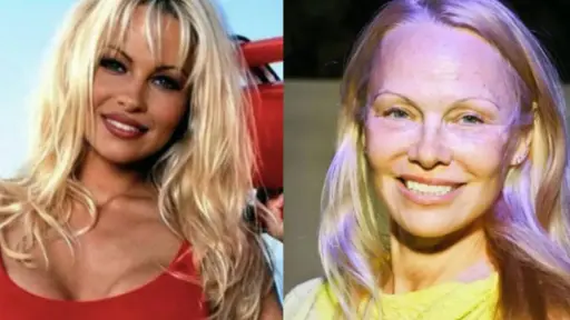 primer plano del rostro de Pamela Anderson