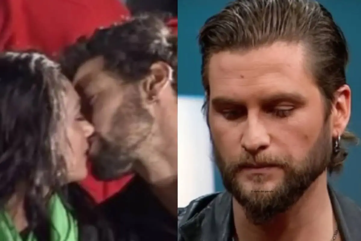 beso de Pamela Díaz con Jhonatan Mujica y cara de Jean Philippe Cretton