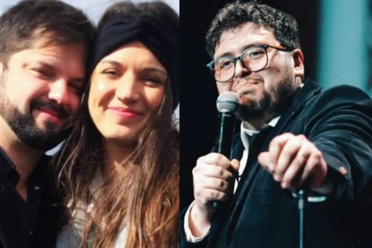 rostros de Luis Slimming, Gabriel Boric e Irina Karamanos