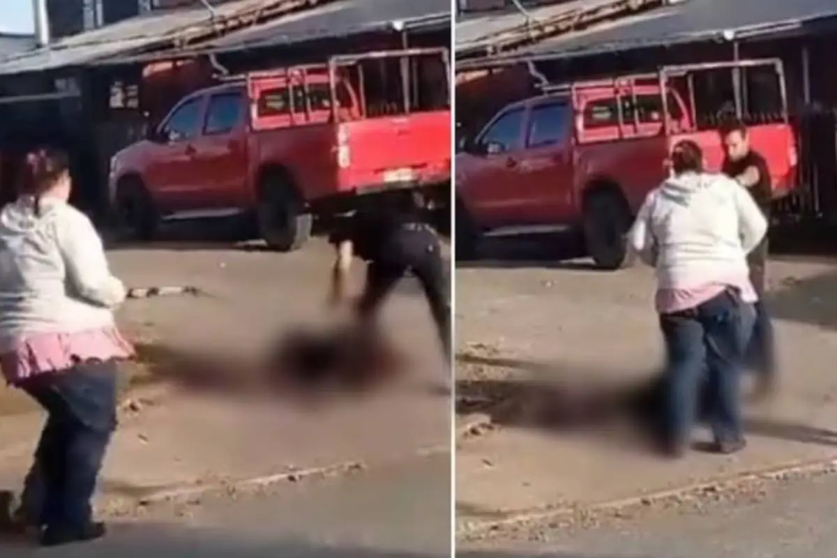 sujeto apuñalando a su hermano en San José de la Mariquina