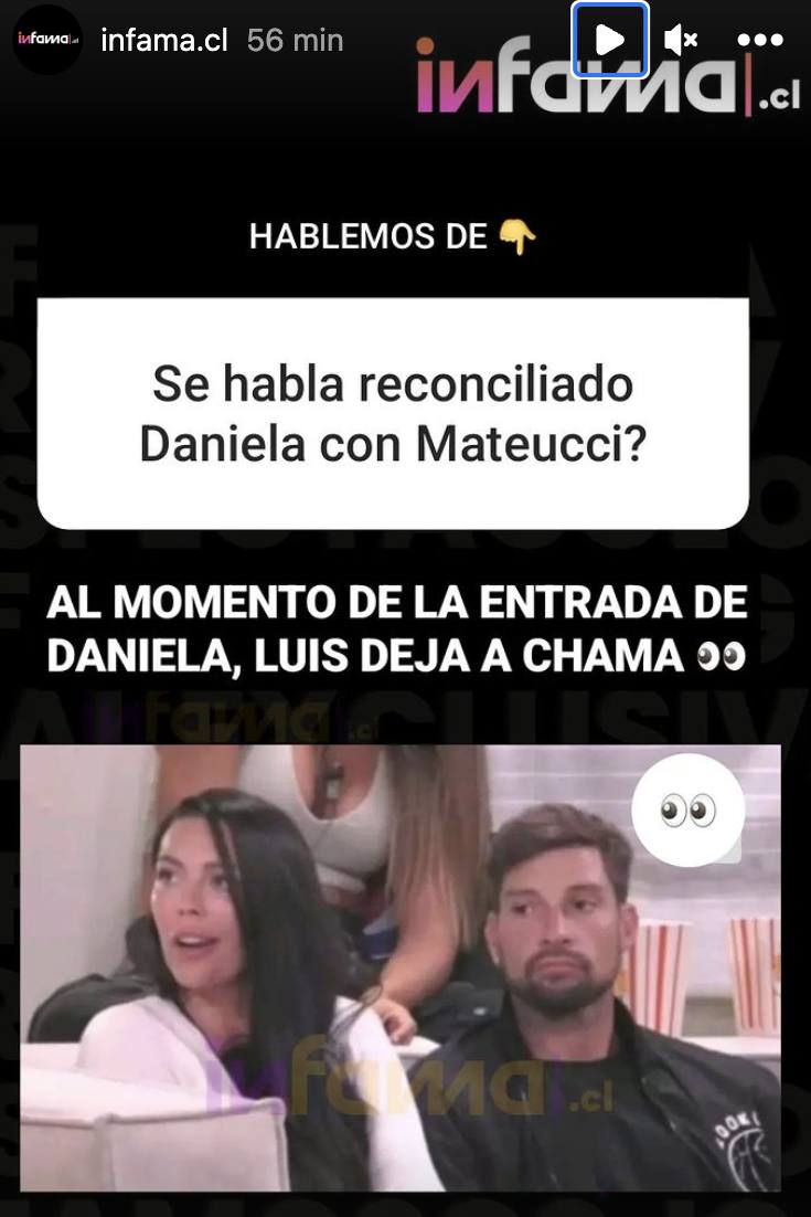 captura de historia de Instagram de Infama / 