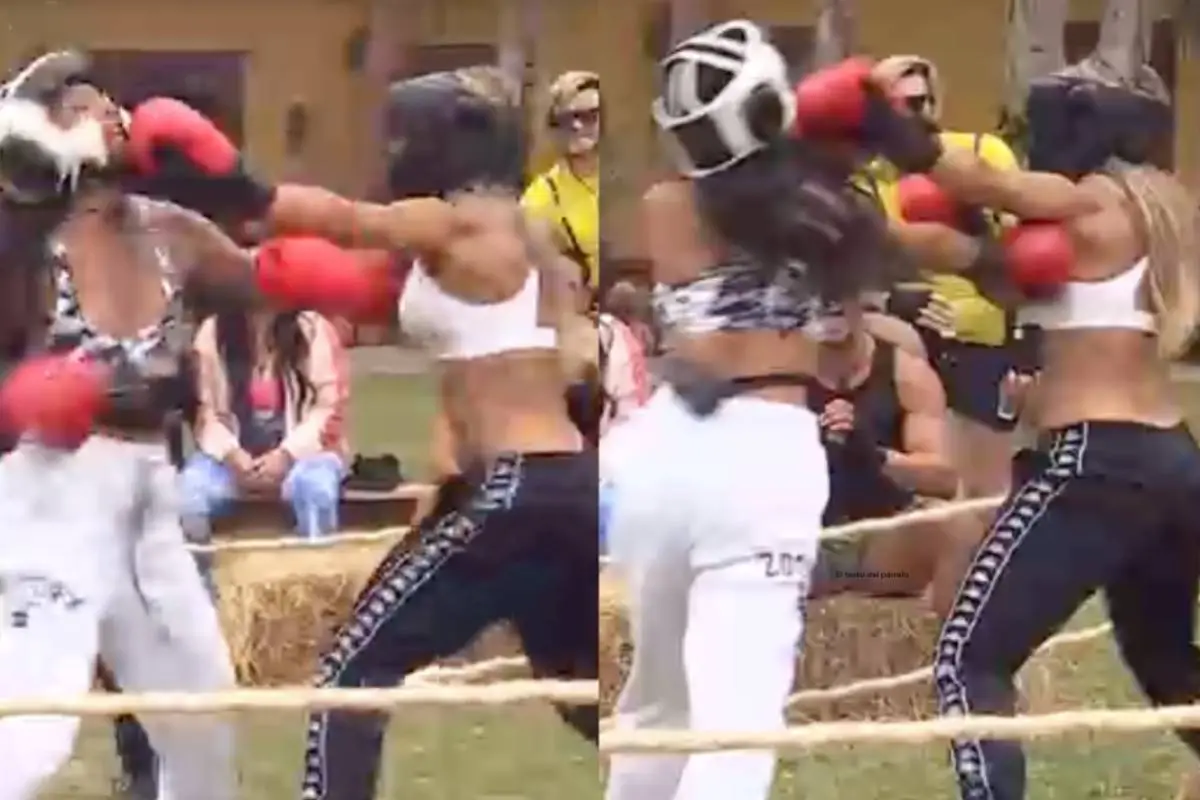 captura de Tierra Brava con Pamela Díaz boxeando con la Chama