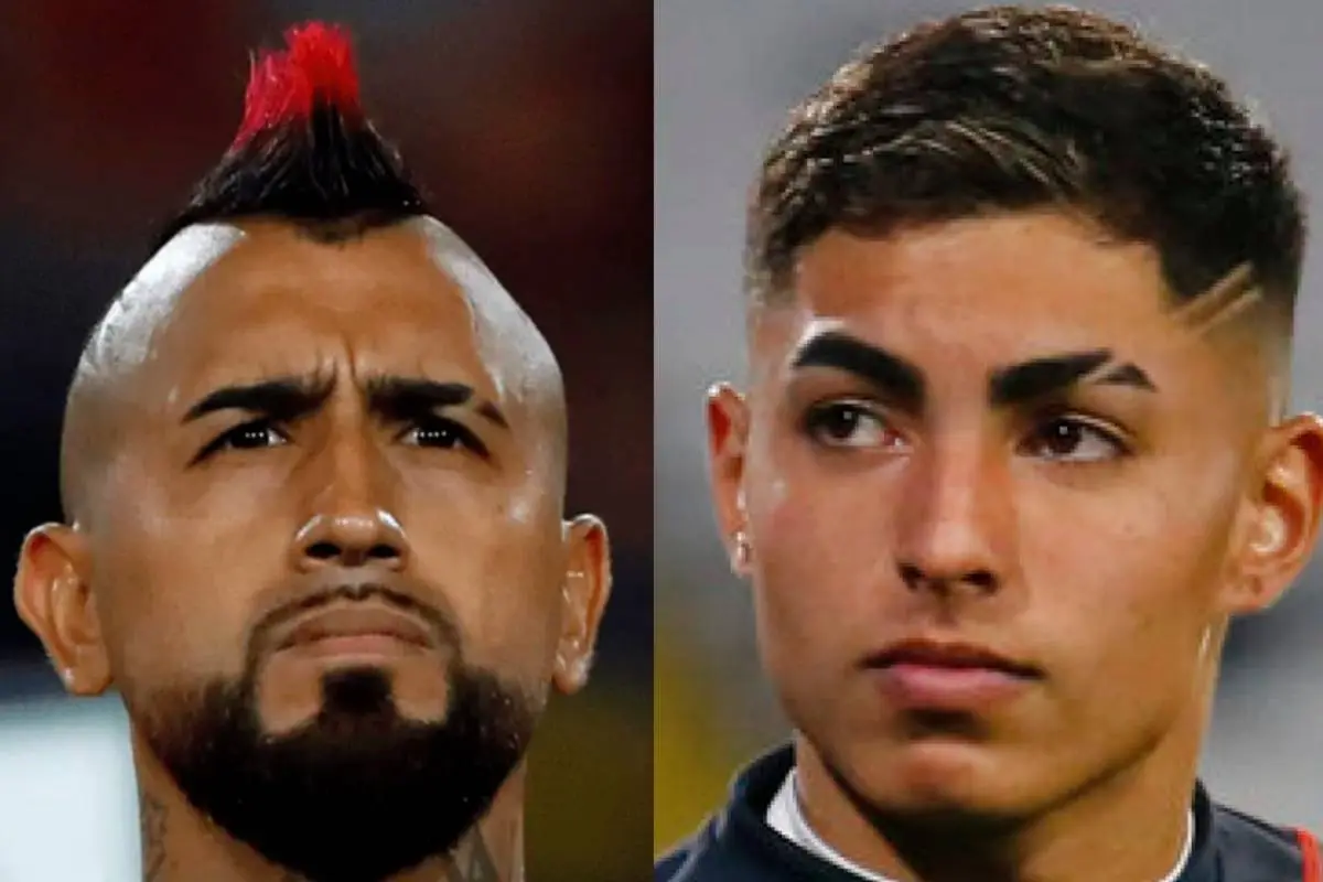 rostro de Arturo Vidal y Jordhy Thompson