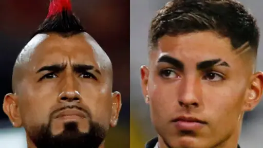 rostro de Arturo Vidal y Jordhy Thompson