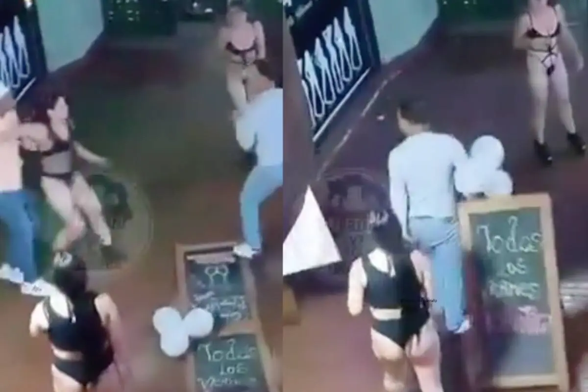 batalla campal en café con piernas de Valparaíso