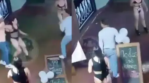 batalla campal en café con piernas de Valparaíso