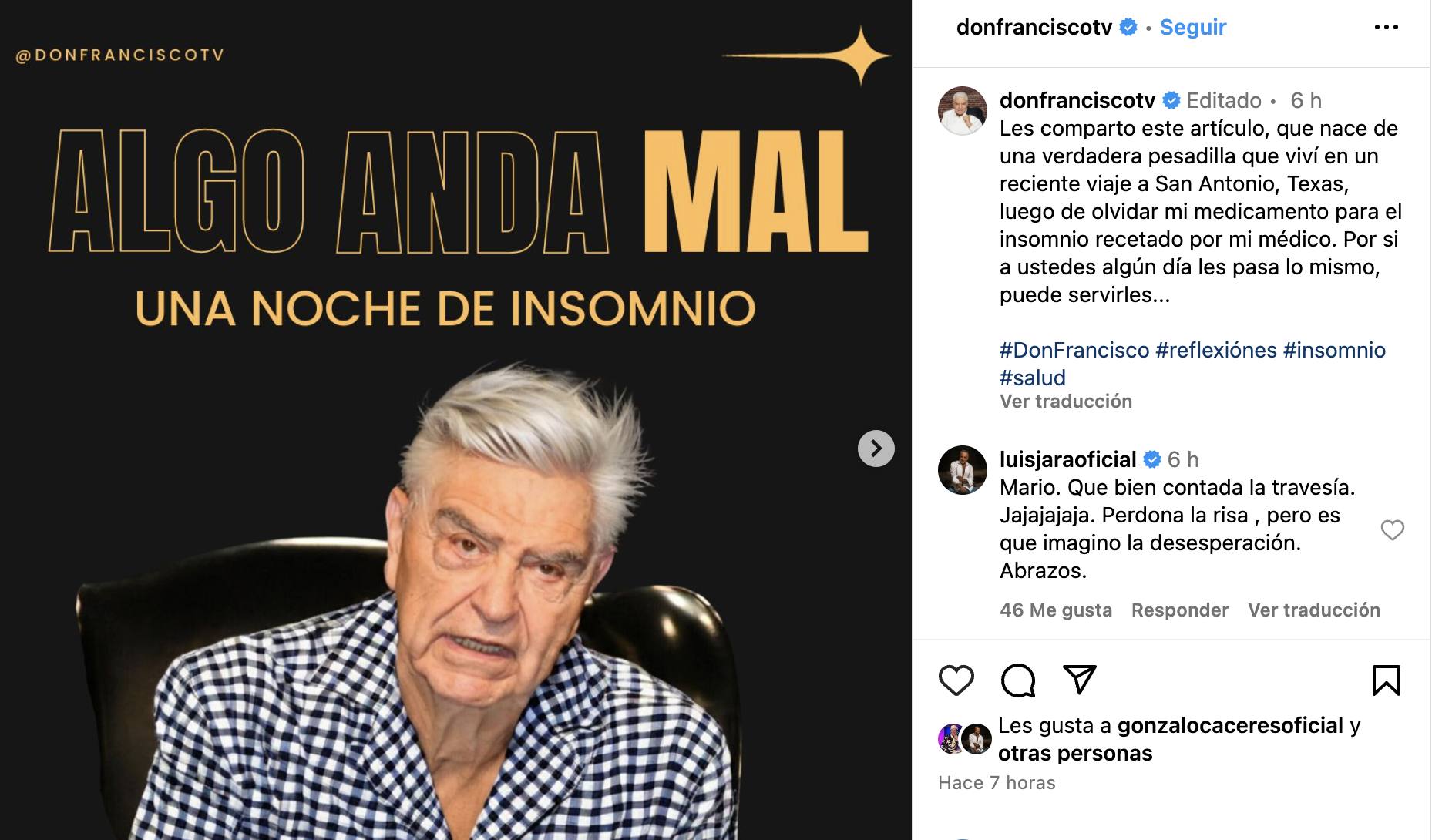 captura de Instagram de Don Francisco / 