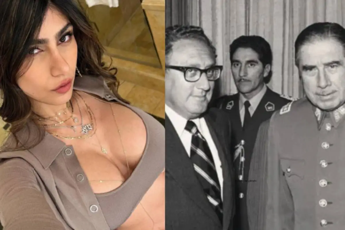 rostro de Mia Khalifa y de Henry Kissenger