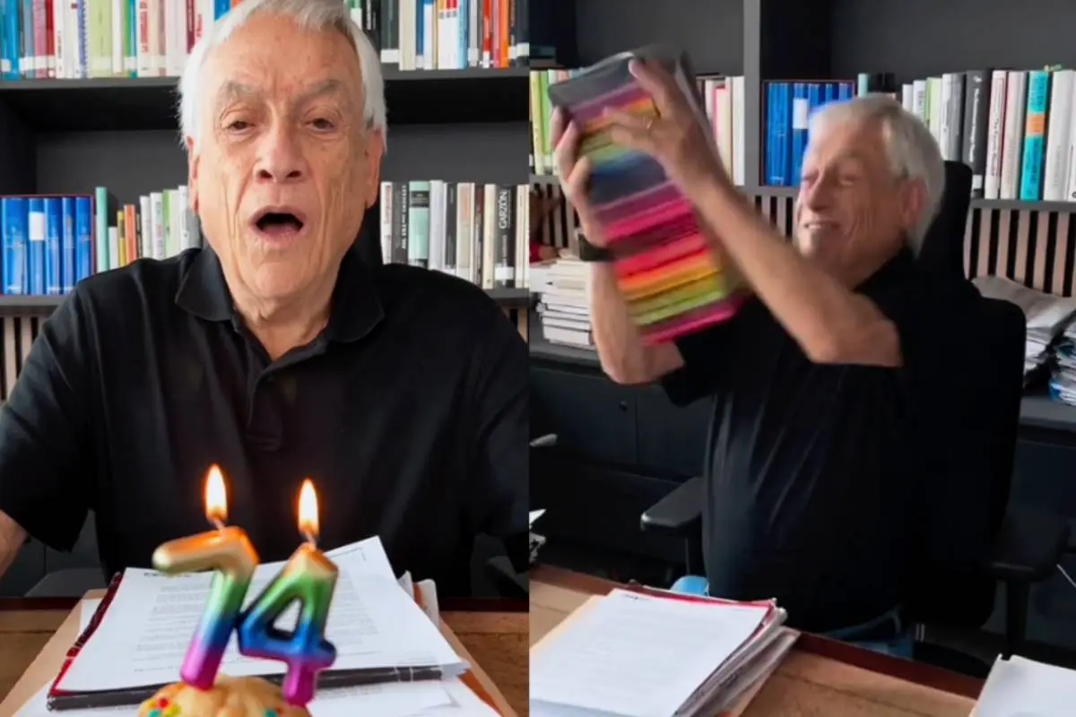 Sebastián Piñera festejando su cumpleaños